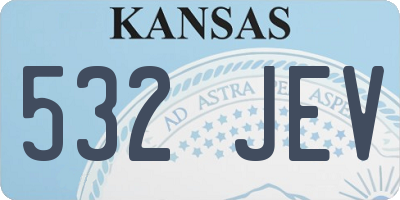 KS license plate 532JEV