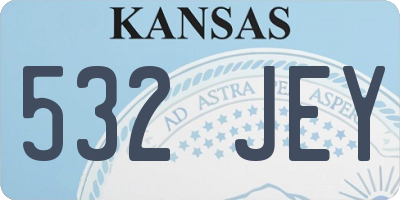 KS license plate 532JEY