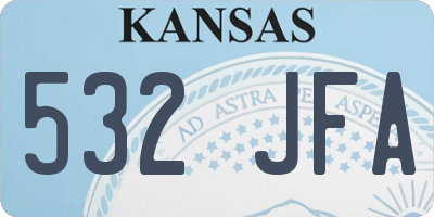 KS license plate 532JFA