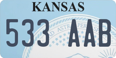 KS license plate 533AAB