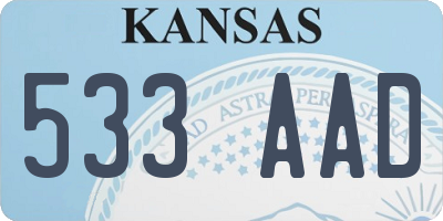 KS license plate 533AAD