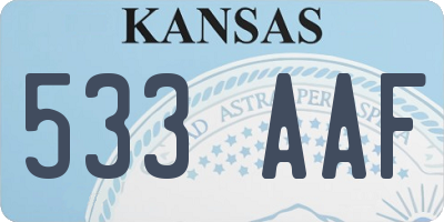 KS license plate 533AAF