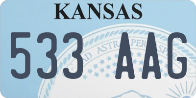 KS license plate 533AAG