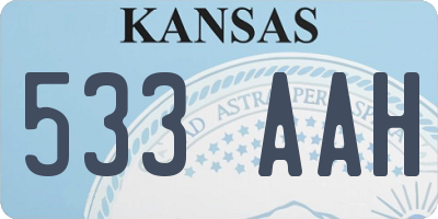 KS license plate 533AAH