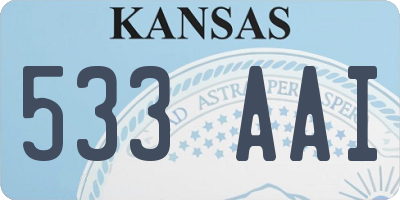 KS license plate 533AAI