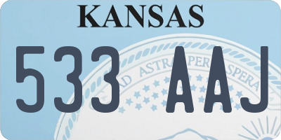 KS license plate 533AAJ