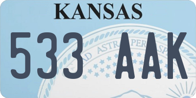 KS license plate 533AAK