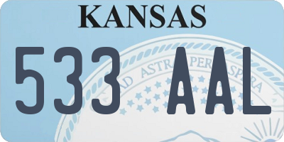 KS license plate 533AAL