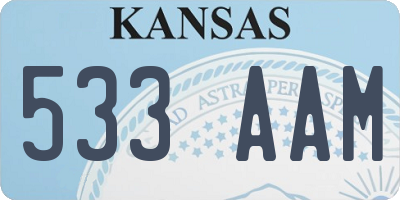 KS license plate 533AAM