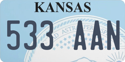 KS license plate 533AAN