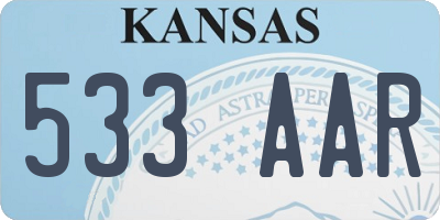 KS license plate 533AAR