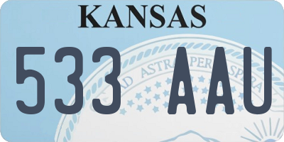 KS license plate 533AAU