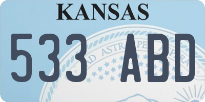 KS license plate 533ABD