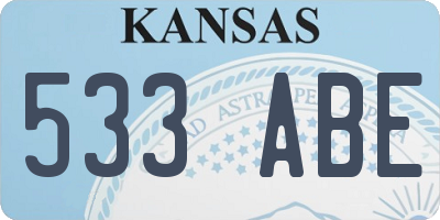 KS license plate 533ABE