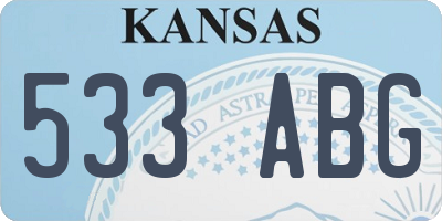 KS license plate 533ABG