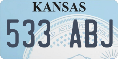 KS license plate 533ABJ