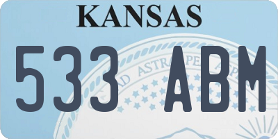 KS license plate 533ABM