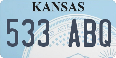 KS license plate 533ABQ