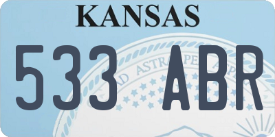 KS license plate 533ABR