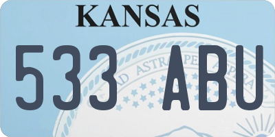 KS license plate 533ABU
