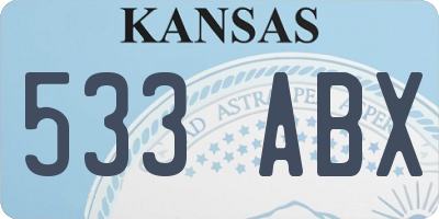 KS license plate 533ABX