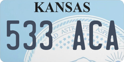 KS license plate 533ACA