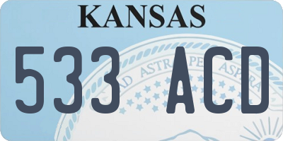 KS license plate 533ACD