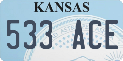 KS license plate 533ACE
