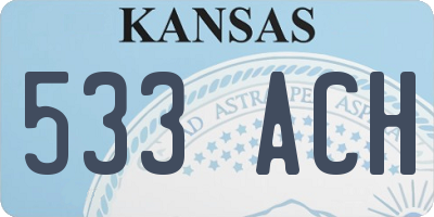 KS license plate 533ACH