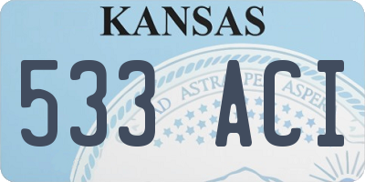 KS license plate 533ACI