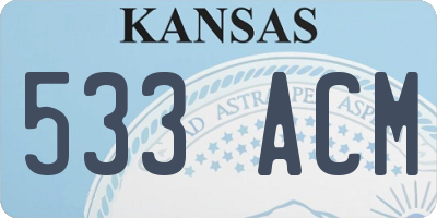 KS license plate 533ACM
