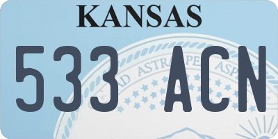 KS license plate 533ACN
