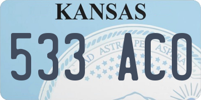 KS license plate 533ACO