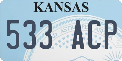 KS license plate 533ACP