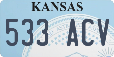 KS license plate 533ACV