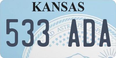 KS license plate 533ADA