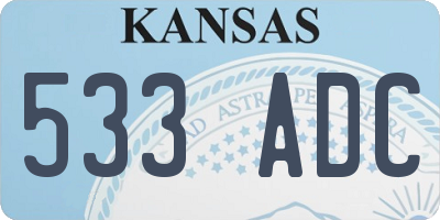 KS license plate 533ADC