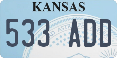 KS license plate 533ADD