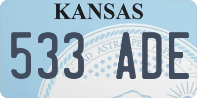 KS license plate 533ADE