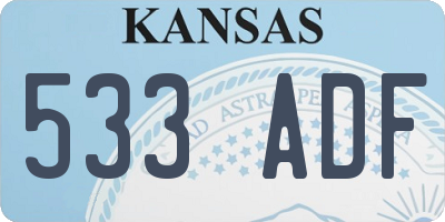 KS license plate 533ADF