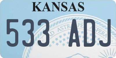 KS license plate 533ADJ