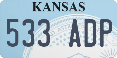 KS license plate 533ADP