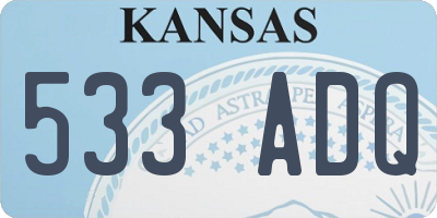 KS license plate 533ADQ
