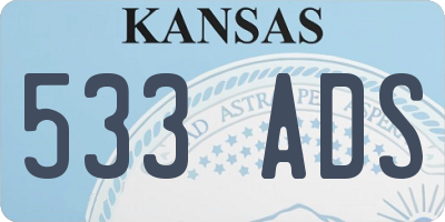 KS license plate 533ADS