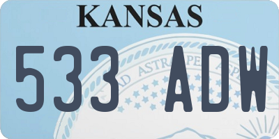 KS license plate 533ADW
