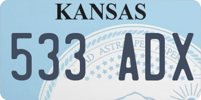 KS license plate 533ADX