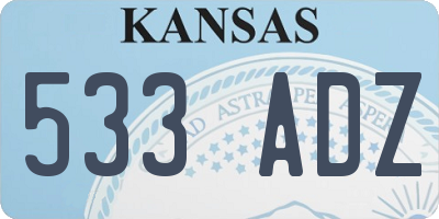 KS license plate 533ADZ