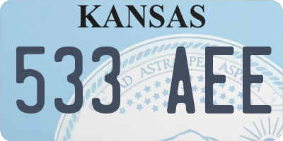 KS license plate 533AEE