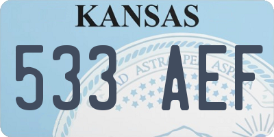 KS license plate 533AEF