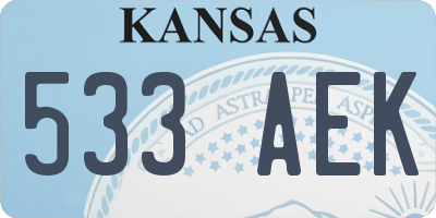 KS license plate 533AEK
